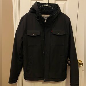 Men’s Levi’s Black Fleece Lined Winter Parka, Size M
